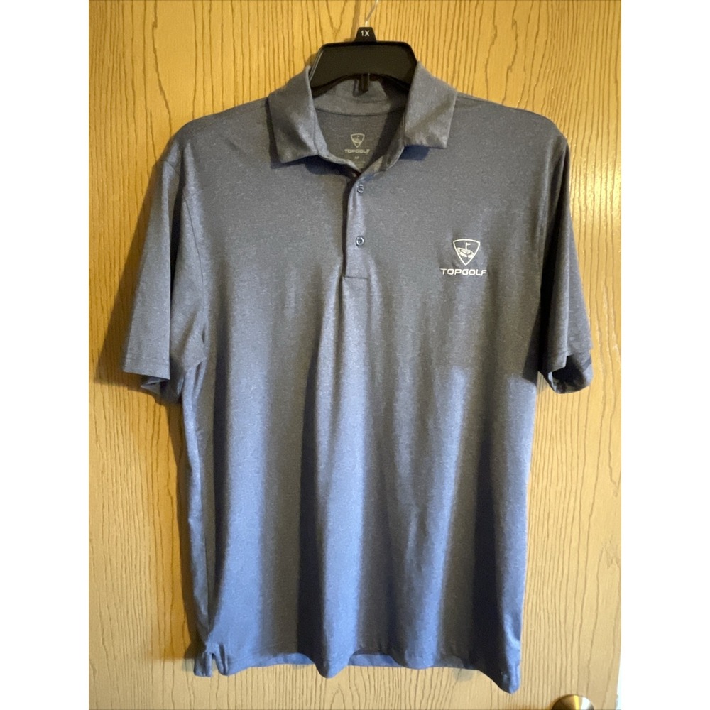 Men's Top Golf Collard Polo Shirt Short‎ Sleeve Navy Blue Size Medium